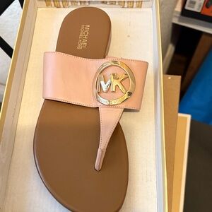 Michael Kors Pink and Brown Sandals
